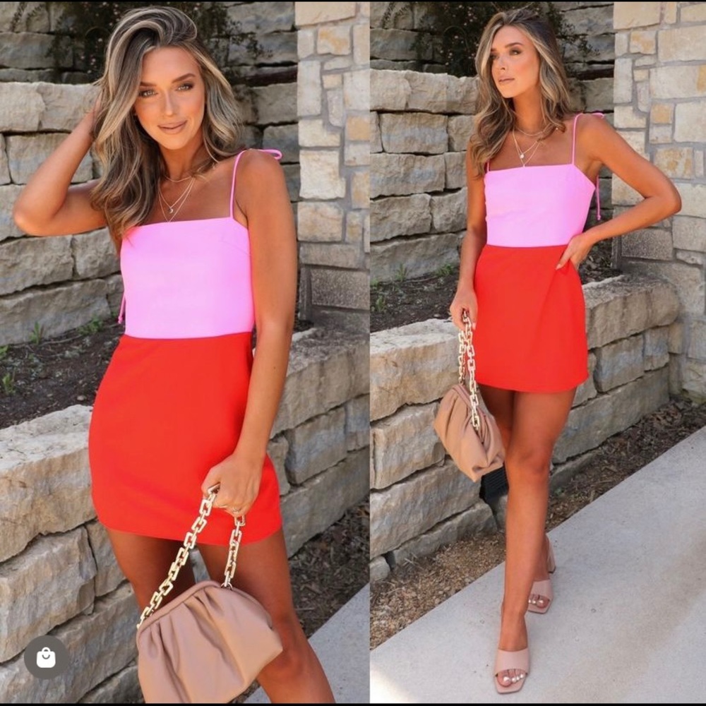 VICI collection color the town color block mini dress. Size small. Brand new.
